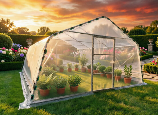 Single-span Tunnel Greenhouse with Polyethylene Film for livestock breeding  goods storage  temporary shelters